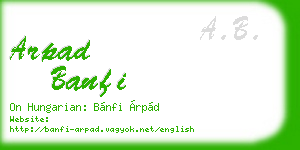 arpad banfi business card